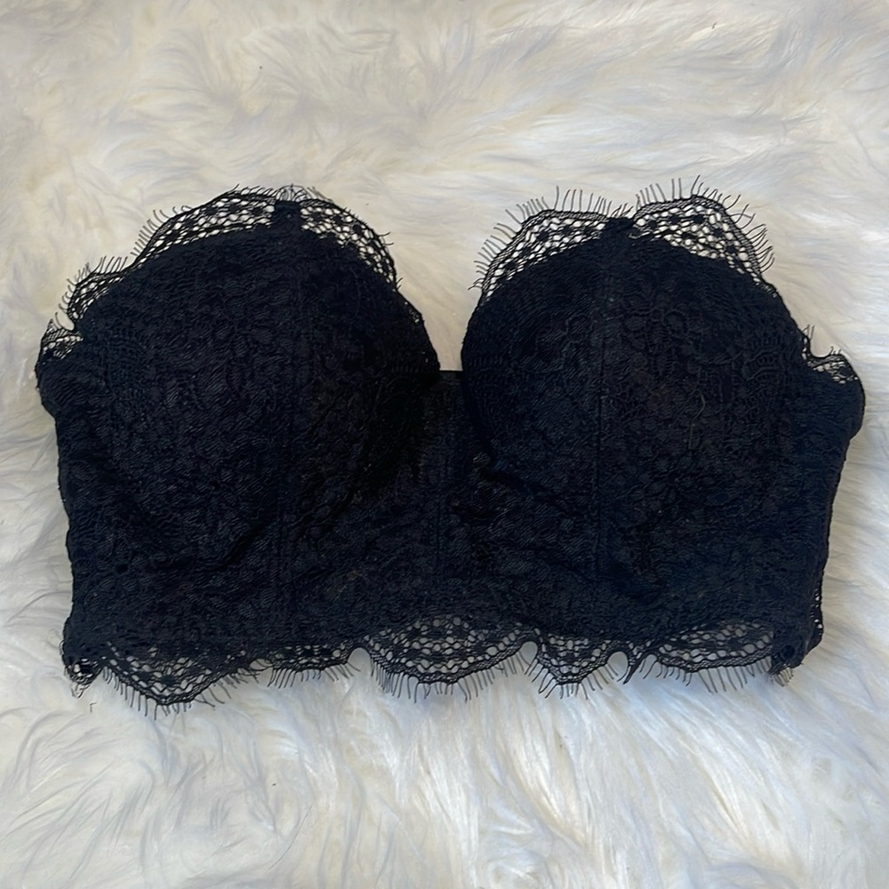 Victoria’s Secret PINK Black Lace Strapless Bra - SIZE: XS